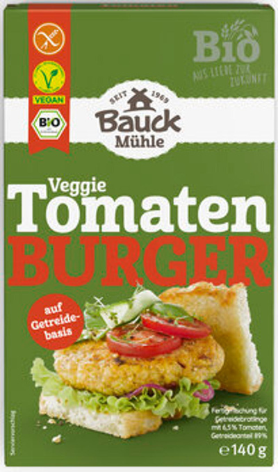 Produktfoto zu Tomaten Burger mit Basilikum vegan,glutenfrei 140g