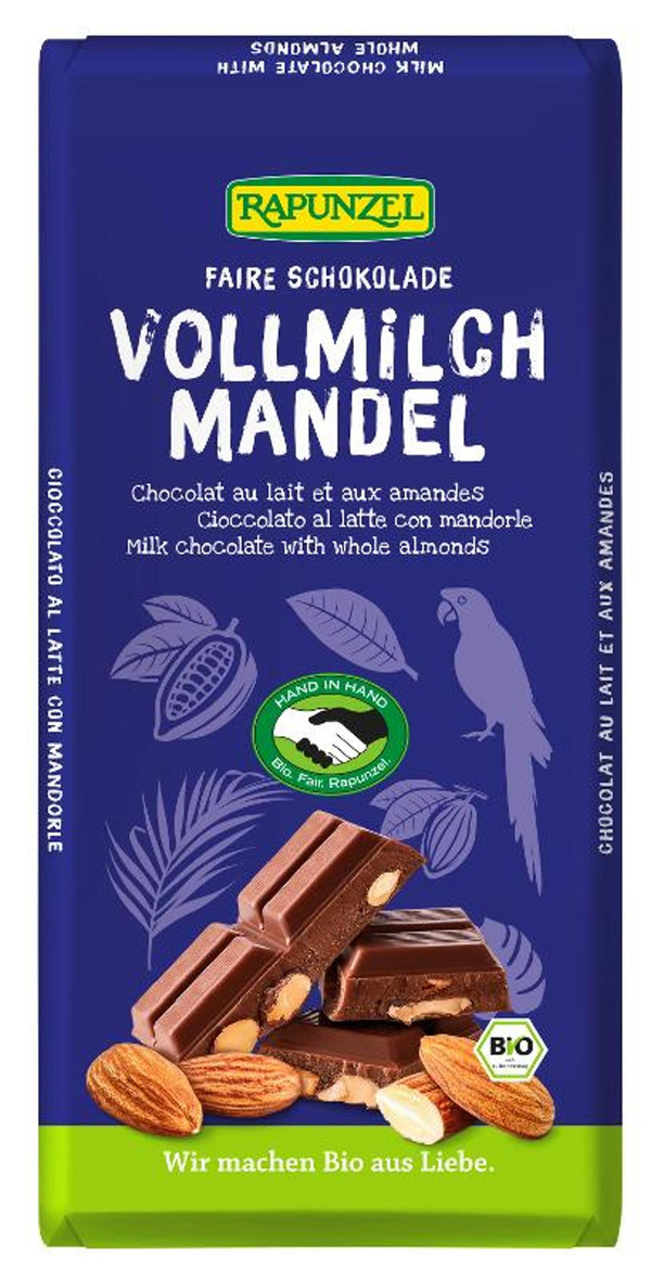 Produktfoto zu Vollmilch Schokolade mit ganzen Mandeln