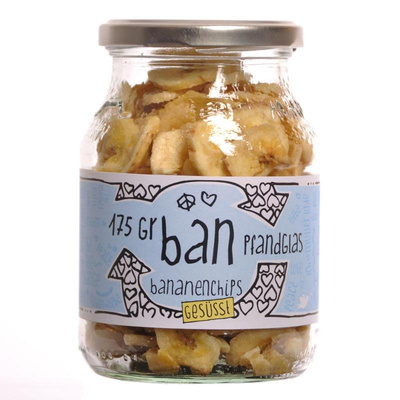 Produktfoto zu Bananenchips (Pfandglas)