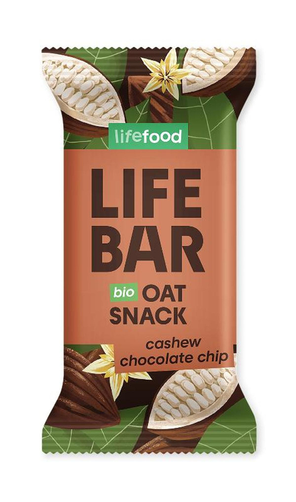Produktfoto zu Lifebar Oatsnack Cashew Chocolate Chip Riegel