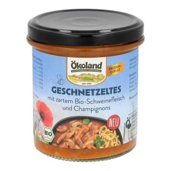 Produktfoto zu Geschnetzeltes vom Schwein mit Champignons 320g Glas