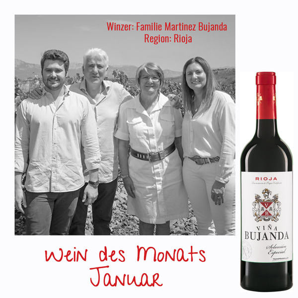 Winzerfamilie Martinez Bujanda mit Wein des Monats Vina Bujanda
